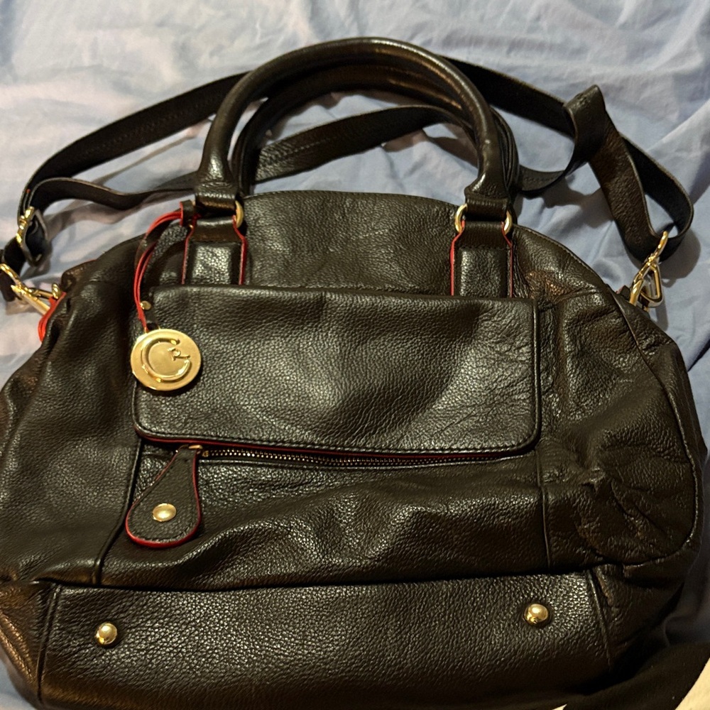 Elegant Black Leather Handbag